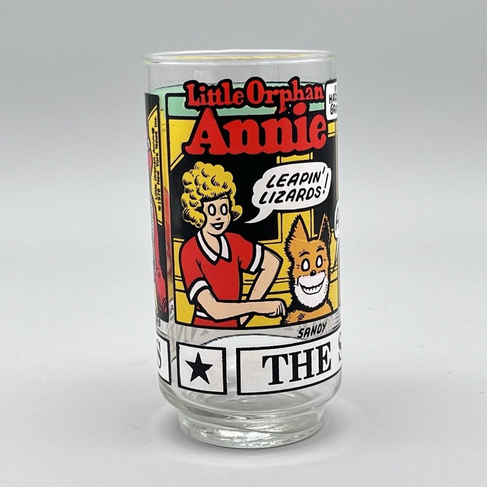 Vintage 1976 The Sunday Funnies Little Orphan Annie 5.5" Juice Glass